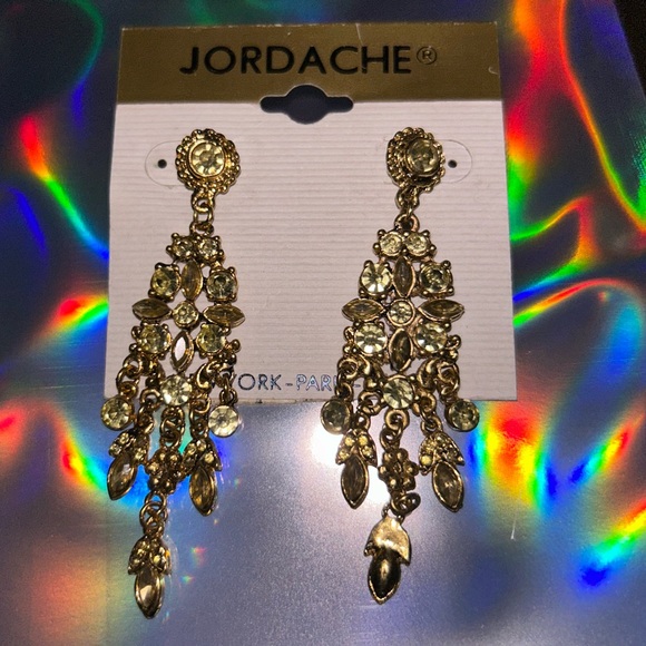 Jewelry - Vintage earrings Crystal rhinestone Bollywood body jewelry chain chandelier